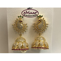 peacock design jhumkhas 