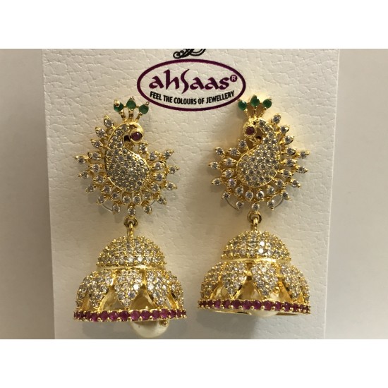 peacock design jhumkhas 