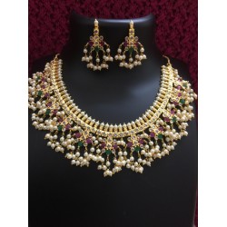 Beautiful Lorials Heavy Neckset with Multicolour Stones