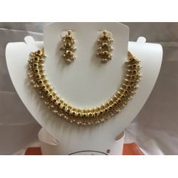 Gold Coated Lorial Drops Multi Stones Neckset
