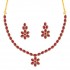 RED STONE NECK SET WITH FLOWER PENDENT 