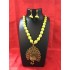 Light Green  colour silk thread jewellery set with peacock locket 