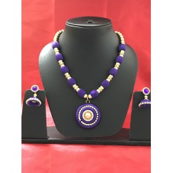 PURPLE  colour silk thread jewellery set
