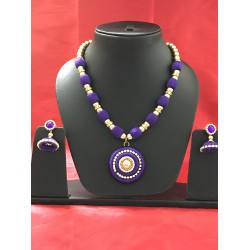 PURPLE  colour silk thread jewellery set