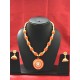 Orange colour silk thread jewellery set