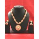 peach  colour silk thread jewellery set