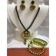Yellow with black beads  silk thread jewellery set