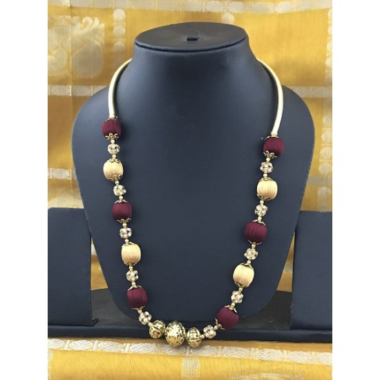 MAROON AND GOLD COMBO  SILK THREAD JEWELLERY 