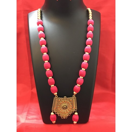 PINK COLOUR   SILK THREAD JEWELLERY 