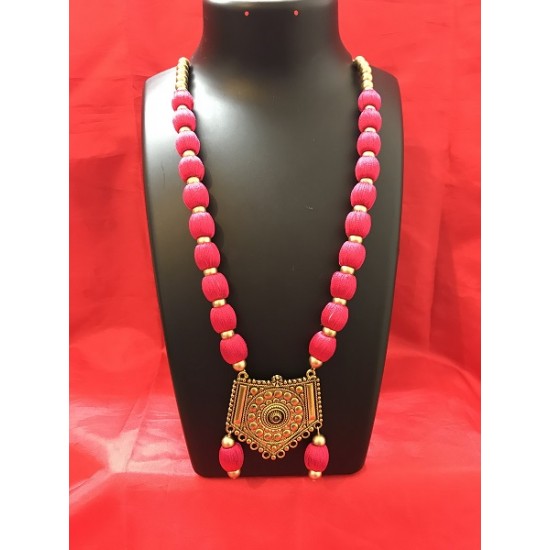 PINK COLOUR   SILK THREAD JEWELLERY 