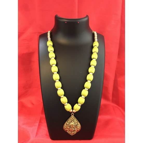 GOLD PLATED GANESH LOCKET   SILK THREAD JEWELLERY 