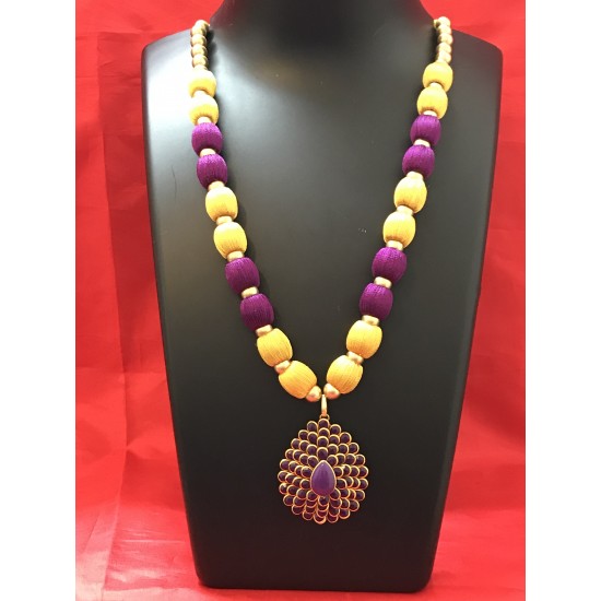 GOLD and PURPLE  SILK THREAD JEWELLERY 