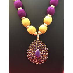 GOLD and PURPLE  SILK THREAD JEWELLERY 