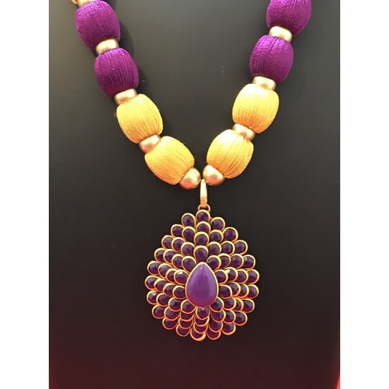 GOLD and PURPLE  SILK THREAD JEWELLERY 
