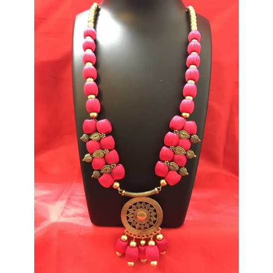 DOUBLE LANE PINK  SILK THREAD JEWELLERY 