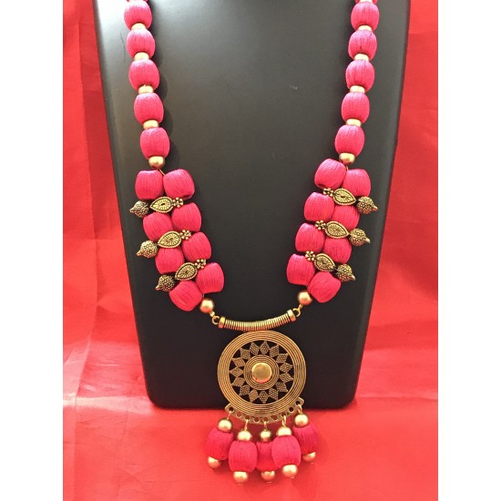 DOUBLE LANE PINK  SILK THREAD JEWELLERY 