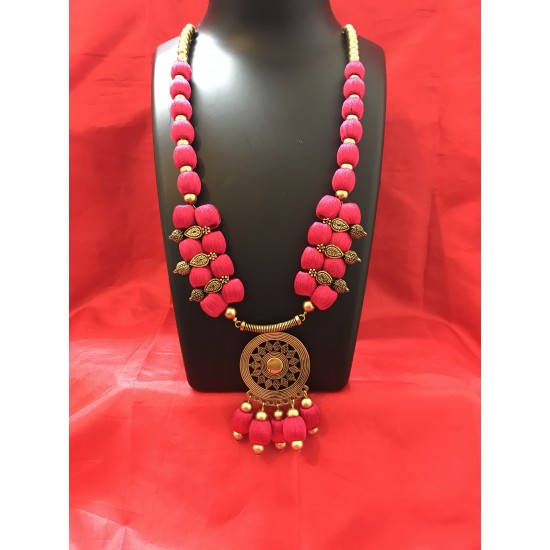 DOUBLE LANE PINK  SILK THREAD JEWELLERY 