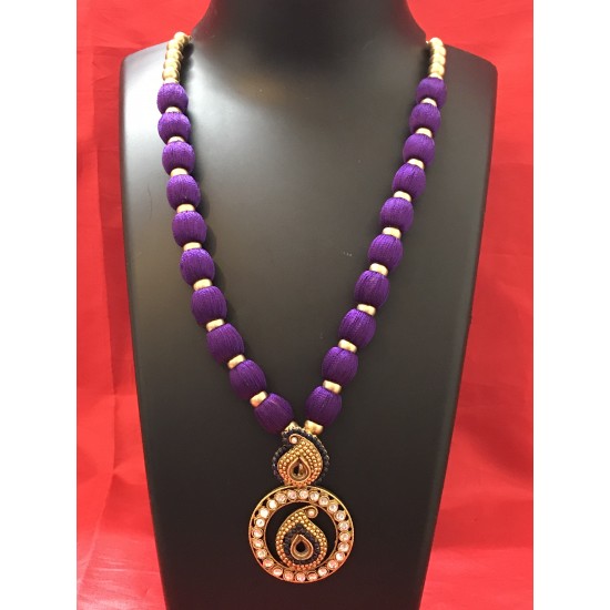 PURPLE COLOUR  SILK THREAD JEWELLERY 