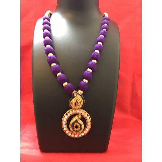 PURPLE COLOUR  SILK THREAD JEWELLERY 