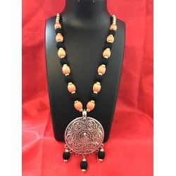  PEACH AND BLACK COMBO  SILK THREAD JEWELLERY 