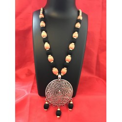 PEACH AND BLACK COMBO  SILK THREAD JEWELLERY 