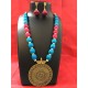 PINK AND BLUE COMBO SILK THREAD JEWELLERY SET 