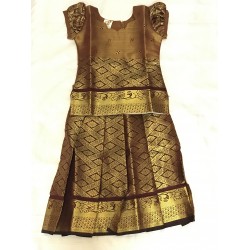 Maroon colour soft silk pattu pavadai/Sattai/Pattu Lahenga