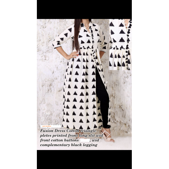 PURE COTTON FRONT LONG SLIT LONG LENGTH KURTHI