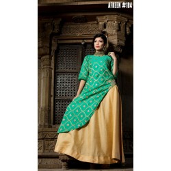 BEAUTIFUL RAW SILK TWO LAYER ANKLE LENGTH KURTHI