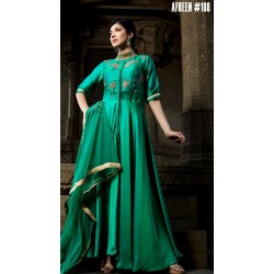 SOFT SILK FULL FLAIRED FRONT  KURTHI