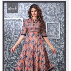 PURE RAYON PRINTED UREB GHERA LONG GOWN STYLE KURTI