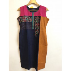 PINK EMBROIDERED COTTON  KURTHI