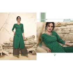 Green Colour  Printed Kurthi with Embroidered Plazzos