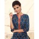 Royal Blue Colour Printed Kurthi with Embroidered Plazzos