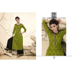 LIGHT Green Colour  Printed Kurthi with Embroidered Plazzos