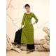 LIGHT Green Colour  Printed Kurthi with Embroidered Plazzos