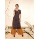 Navy Blue Printed Kurthi with Embroidered Plazzos