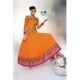 Orange Colour Pure Georgette Embroidery Full Length 3 Piece 3 Piece Anarkali Party Wear Suit