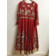 Red Colour Pure Georgette Gold Embroidery Full Length Anarkali Kurthi