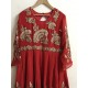 Red Colour Pure Georgette Gold Embroidery Full Length Anarkali Kurthi