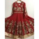 Red Colour Pure Georgette Gold Embroidery Full Length Anarkali Kurthi