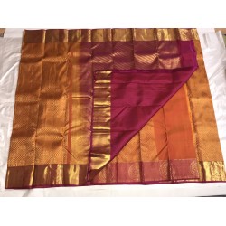  YELLOW AND PINK COMBO HAND WOVEN BRIDAL SAREE 