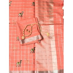 LENIN CHADERI EMBROIDERY SAREE 