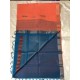 PEACH AND BLUE COMBO SILK COTTON (SICO) SAREE 