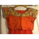 Orange  Pure Georgette Saree with Desingner Blouse