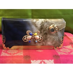 BLUE SHADE WITH GOLD COLOUR PARTY COLLECTIONS CLUTCH PURSE 